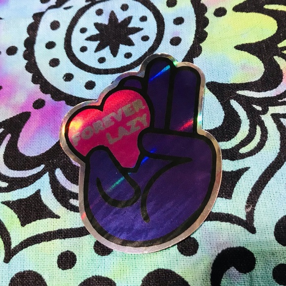 Forever Lazy Metallic Prismatic Reflective Single Decor Sticker - Picture 2 of 15